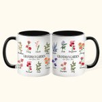 Tasse à Café en Céramique 330ml Personnalisée 1-20 Fleurs de Naissance Mug de Jardin de Grand-mère Cadeau pour Mère Grand-mère