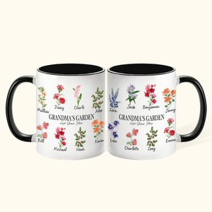 Personalizada Jardín de la abuela 1-20 Flores de nacimiento 11oz Taza de café de cerámica Regalo para la madre abuela