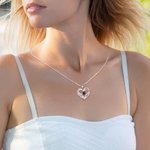 Personalised 100 Languages Photo Projection Necklace with Heart Pendant