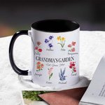 Tasse à Café en Céramique 330ml Personnalisée 1-20 Fleurs de Naissance Mug de Jardin de Grand-mère Cadeau pour Mère Grand-mère