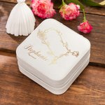Personalized Birth Flower Zodiac Jewelry Box for Bride and Besties