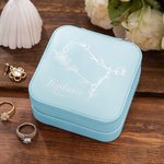 Personalized Birth Flower Zodiac Jewelry Box for Bride and Besties