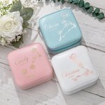 Personalized Birth Flower Zodiac Jewelry Box for Bride and Besties