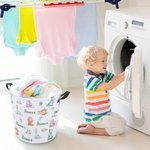 Personalized Children's Laundry Basket with Trucks and Dinosaurs Pattern