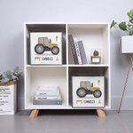 Personalized Children's Folding Storage Box with Vehicle and Dinosaur Pattern