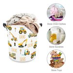 Personalized Children's Laundry Basket with Trucks and Dinosaurs Pattern