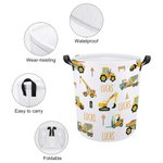 Personalized Children's Laundry Basket with Trucks and Dinosaurs Pattern