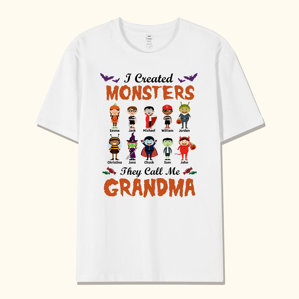 Personalisierte ich erstellt Monster sie nennen mich Oma Halloween Familie Shirt