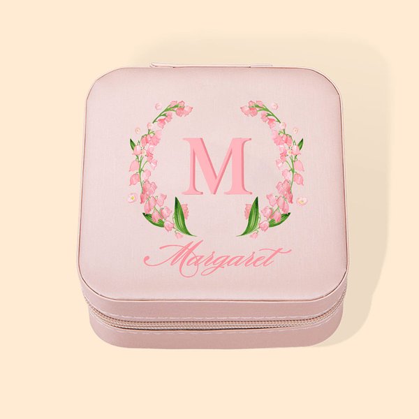 Henkilökohtainen Syntymä Kukka Alkuperäinen Nahka Korut laatikko Travel Case Syntymäpäivä Morsiuspuolue Morsiusneito Ehdotus Lahja hänelle
