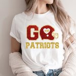 Personalised Football Theme Short Sleeve Glitter T-shirt with Name and Number