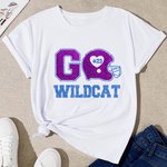 Personalised Football Theme Short Sleeve Glitter T-shirt with Name and Number