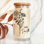 Personalised Birth Flower FUTURE MRS MISS Glass Cup