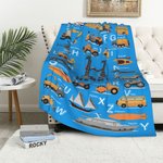 Couverture personnalisée pour enfant avec initiales et nom Alphabet éducatif Décoration maison Cadeau d'anniversaire pour enfant Garçon