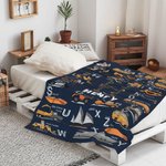 Couverture personnalisée pour enfant avec initiales et nom Alphabet éducatif Décoration maison Cadeau d'anniversaire pour enfant Garçon