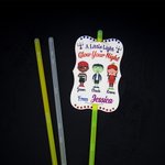 Set d'Étiquettes et de Batôns Lumineux Personnalisés avec 1-8 Dessins Enfants et Noms Cadeau Halloween Fête pour Enfants