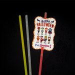 Set d'Étiquettes et de Batôns Lumineux Personnalisés avec 1-8 Dessins Enfants et Noms Cadeau Halloween Fête pour Enfants