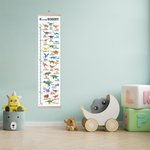Personalized Alphabet Vehicle and Dinosaur Height Growth Chart for Kids