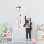 Personalized Alphabet Vehicle and Dinosaur Height Growth Chart for Kids