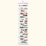 Personalized Alphabet Vehicle and Dinosaur Height Growth Chart for Kids
