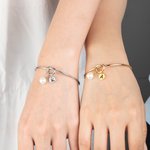 Pulsera Personalizada Nudo Inicial Tie The Knot Pulseras Pulsera de Perlas Regalo de Damas de Honor
