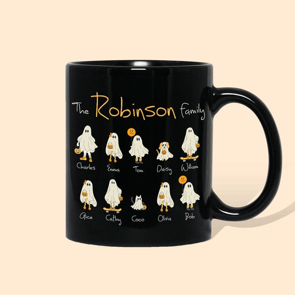 Personalizada Perro Gato Globo Patrón Halloween Retrato Taza con Nombre Regalo para Amigo Familia