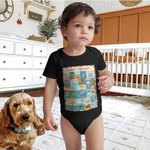 Personalised Animal Alphabet Short Sleeve Baby Onesie With Name