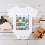 Personalised Animal Alphabet Short Sleeve Baby Onesie With Name