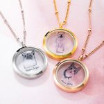 Médaillon avec Prénom et Portrait Personnalisés Collier d'Urne Commémoratif pour Animaux de Compagnie