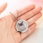 Médaillon avec Prénom et Portrait Personnalisés Collier d'Urne Commémoratif pour Animaux de Compagnie