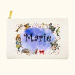 Personalized Wonderland Cosmetic Bag with Name Birthday Wedding Bridal Shower Gift for Women