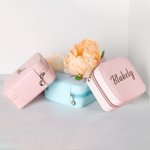 Personalised PU Leather Jewellery Box Organizer with Name Portable Travel Essentials Birthday Wedding Gift for Women