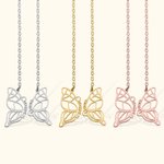 Paire de Colliers d'Amitié Personnalisés avec Prénom Pendentif en Forme de Papillon Cadeau pour Amis Sœur