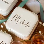 Personalised PU Leather Jewellery Box Organizer with Name Portable Travel Essentials Birthday Wedding Gift for Women