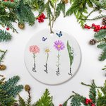 Personlig födelseblomma keramisk prydnad oregelbunden rund form för syster vän gåva