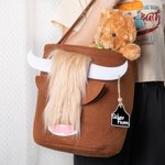 Spersonalizowany kosz do przechowywania zabawek dla dzieci z filcu Scottish Highland Cow
