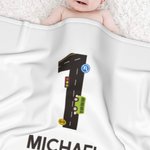Personalisierte Fahrzeuge auf der Straße Baby-Decke mit Buchstaben oder Zahlen Geburtstagsgeschenk für Kinder