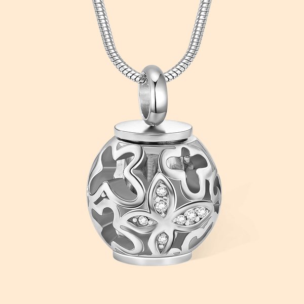 Collar personalizado de la urna del ataúd de la mariposa Joyería conmemorativa humana de las cenizas de la urna del animal doméstico