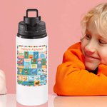 Borraccia personalizzata con nome e alfabeto animale per bambini