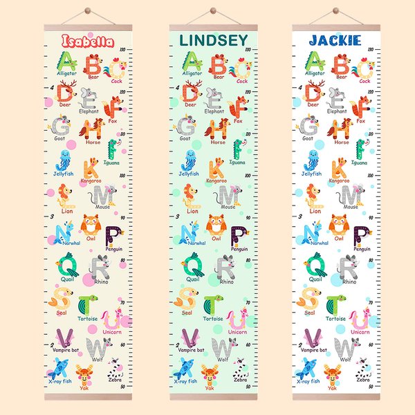 Personalized Growth Chart Height Growth Chart Alphabet Animal Name