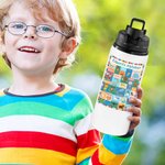 Borraccia personalizzata con nome e alfabeto animale per bambini
