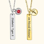 Collana di allarme medico di emergenza incisa personalizzata Regalo per amici di famiglia