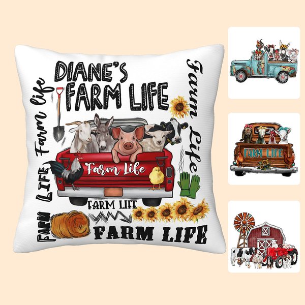 Housse d'oreiller pour coussin Farm Life personnalisée