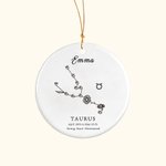 Personalized Birth Flower and Constellation Ceramic Ornament