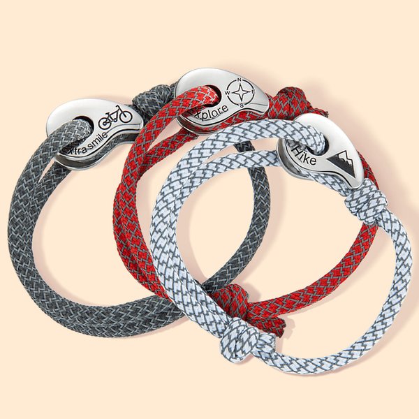 Personalizada Hike Escalada Aventura Pulsera Explorar Paracord Supervivencia Pulsera Escalada Joyería