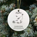 Personalized Birth Flower and Constellation Ceramic Ornament