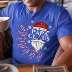 Personalisiertes Papa Claus Weihnachtsshirt mit Zuckerstange und Namen