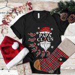Personalisiertes Papa Claus Weihnachtsshirt mit Zuckerstange und Namen