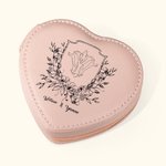 Boîte à bijoux personnalisée en forme de coeur Monogramme en cuir PU pour mariage