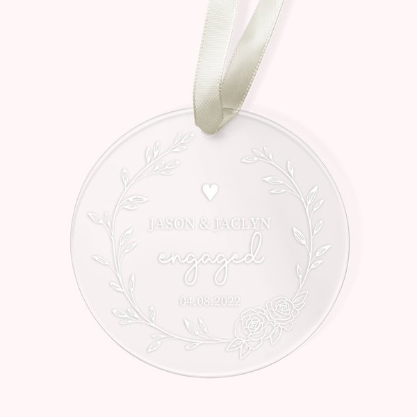 Personalized Christmas Memorial Ornament for Couple Wedding Engagement Married Gift