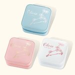 Personalized Birth Flower Zodiac Jewelry Box for Bride and Besties